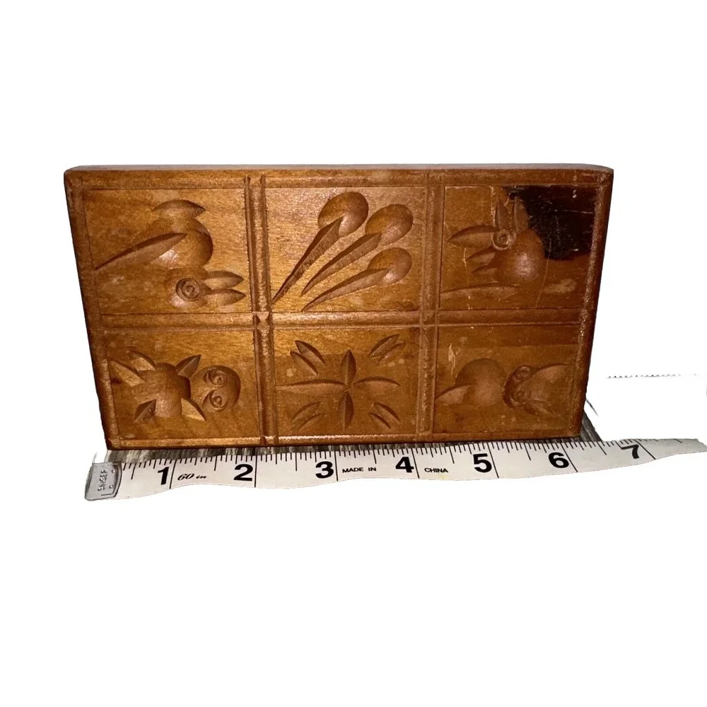 Vintage Hand Carved Wooden Butter Mold Wall Decor 6